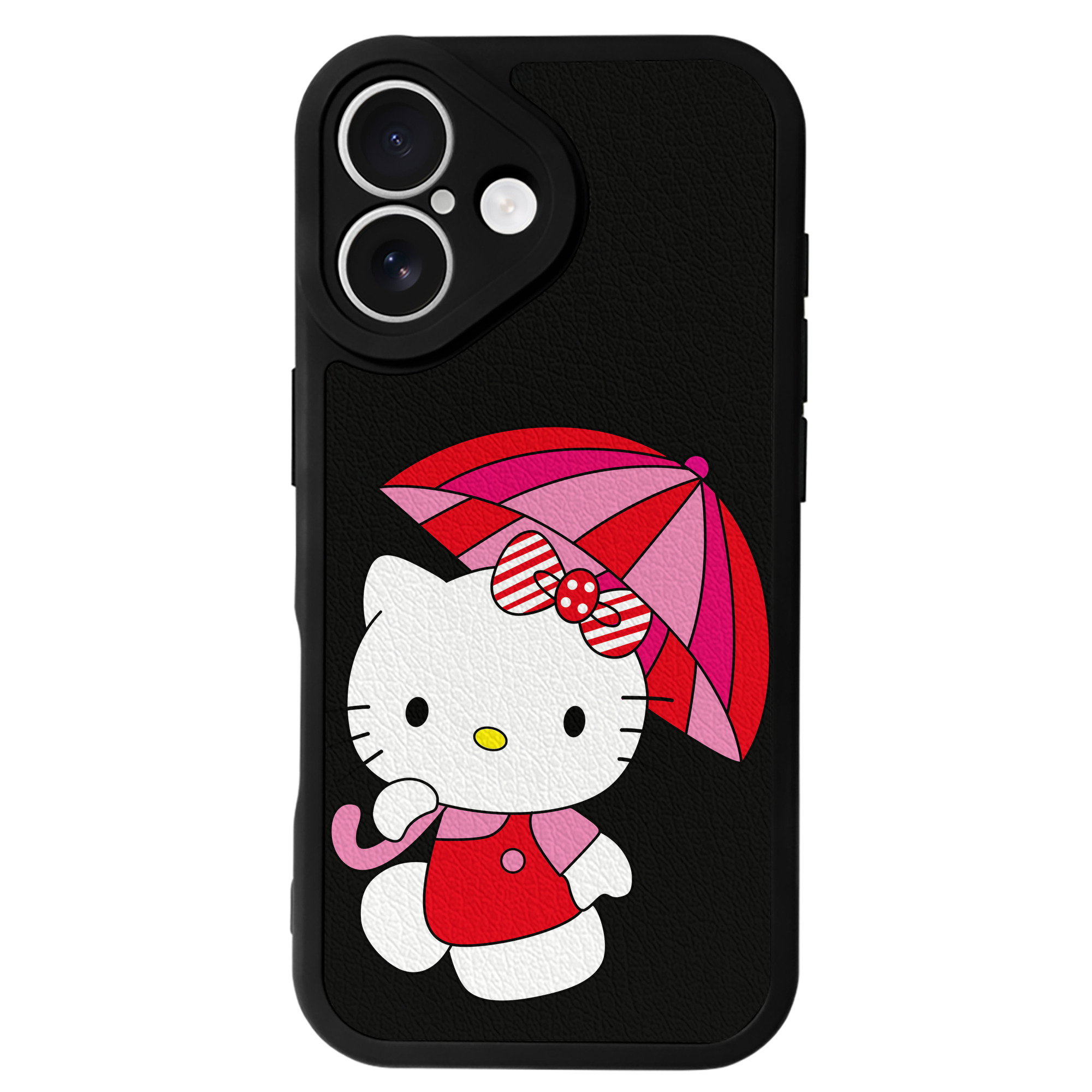 （画像用） Hello Kitty ハローキティ 【iPhone 16シリーズ対応】シリコンスマホケース（レザー調） 材質：シリコン